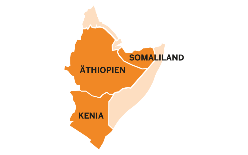 Karte Horn von Afrika (Quelle: Kindernothilfe)