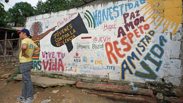 Ein Wandgemälde gegen Gewalt an Kindern in Honduras (Quelle: Töpperwien)