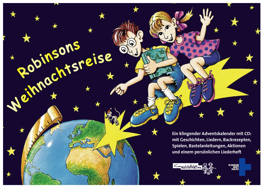 Titelseite vom Adventskalender "Robinsons Weihnachtsreise" (Quelle: Peter Laux) Titelseite vom Adventskalender "Robinsons Weihnachtsreise" (Quelle: Peter Laux)