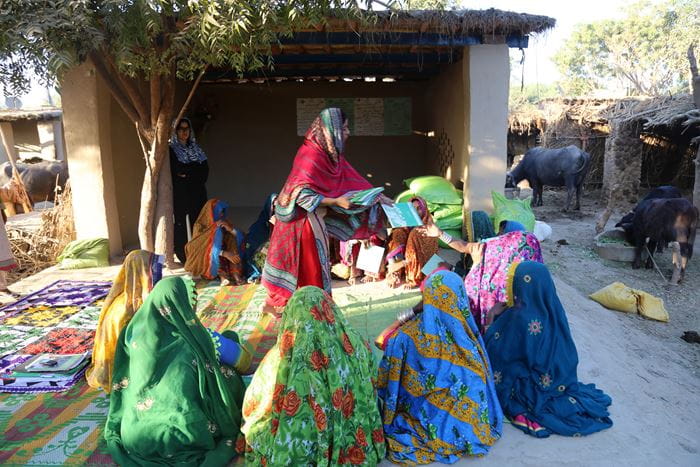 frauengruppe, boden, sitzen - Frauenprojekt, Frauenförderung, Partnerbilder Selbsthilfegruppen Pakistan