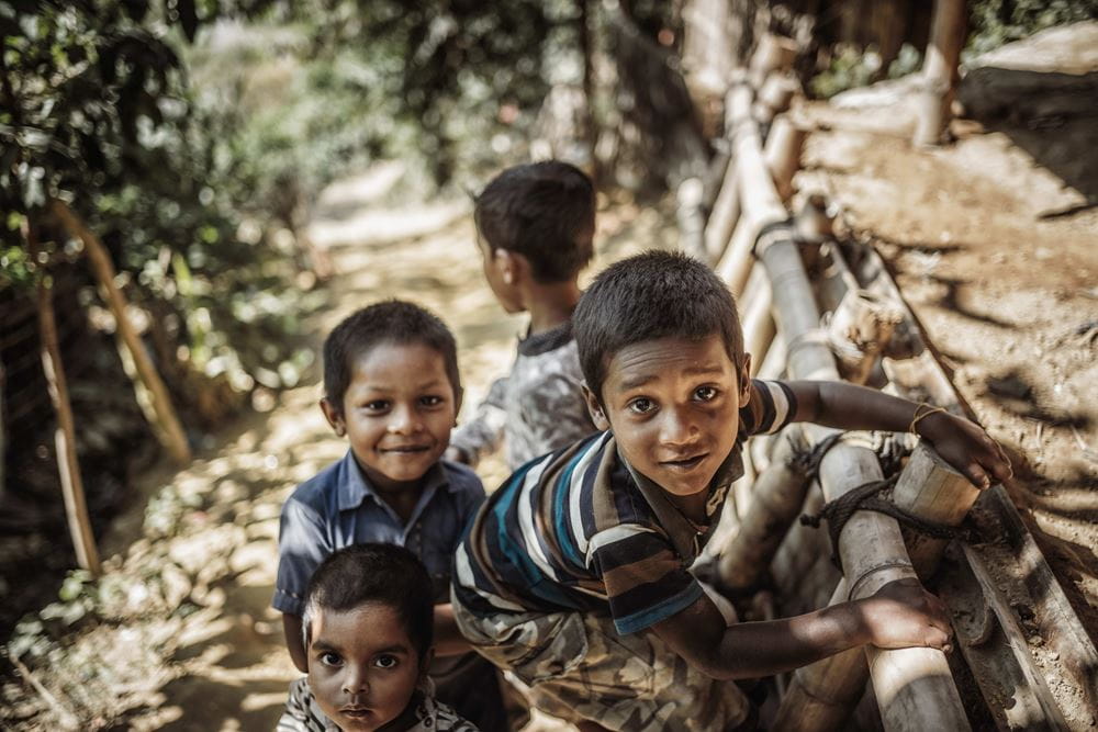 Kinder im Flüchtlingslager Kutupalong Extension in Cox's Bazar. Foto: Jakob Studnar