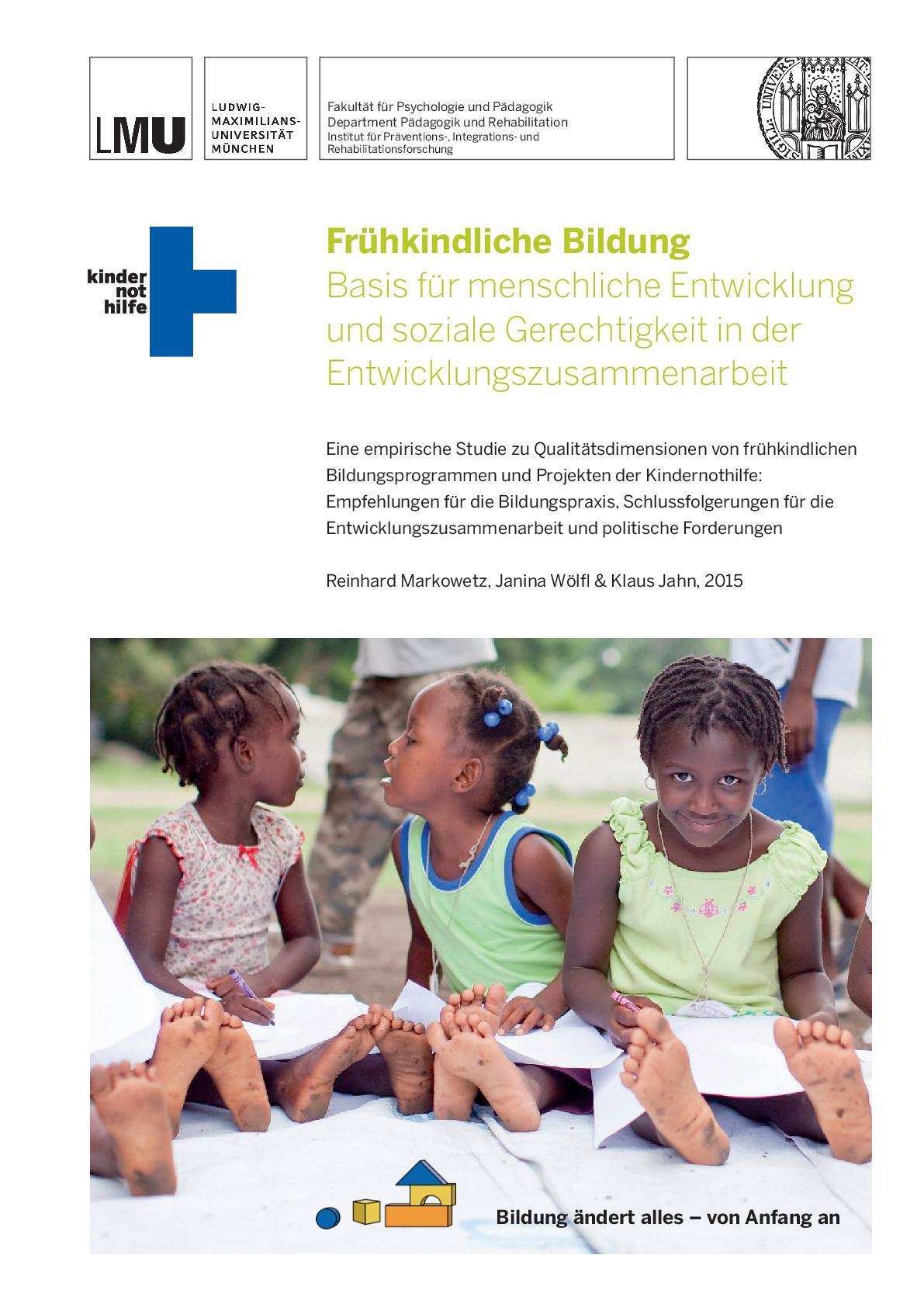 Studie Fruehkindliche Bildung Studie Fruehkindliche Bildung