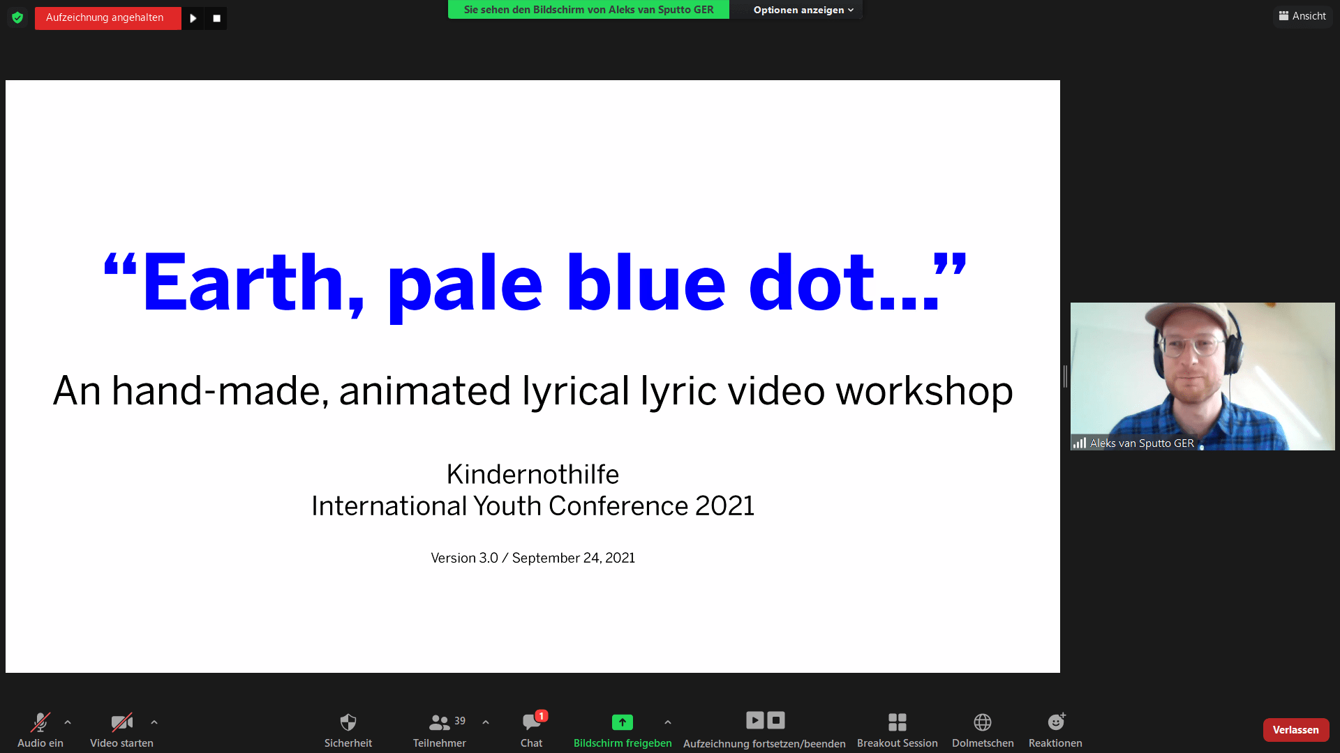 Mitschnitt Jugendkonferenz 2021 - lyric video workshop