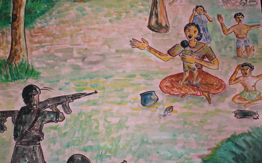 Gemälde zum Thema Kindersoldaten (Quelle: Kindernothilfe-Partner)