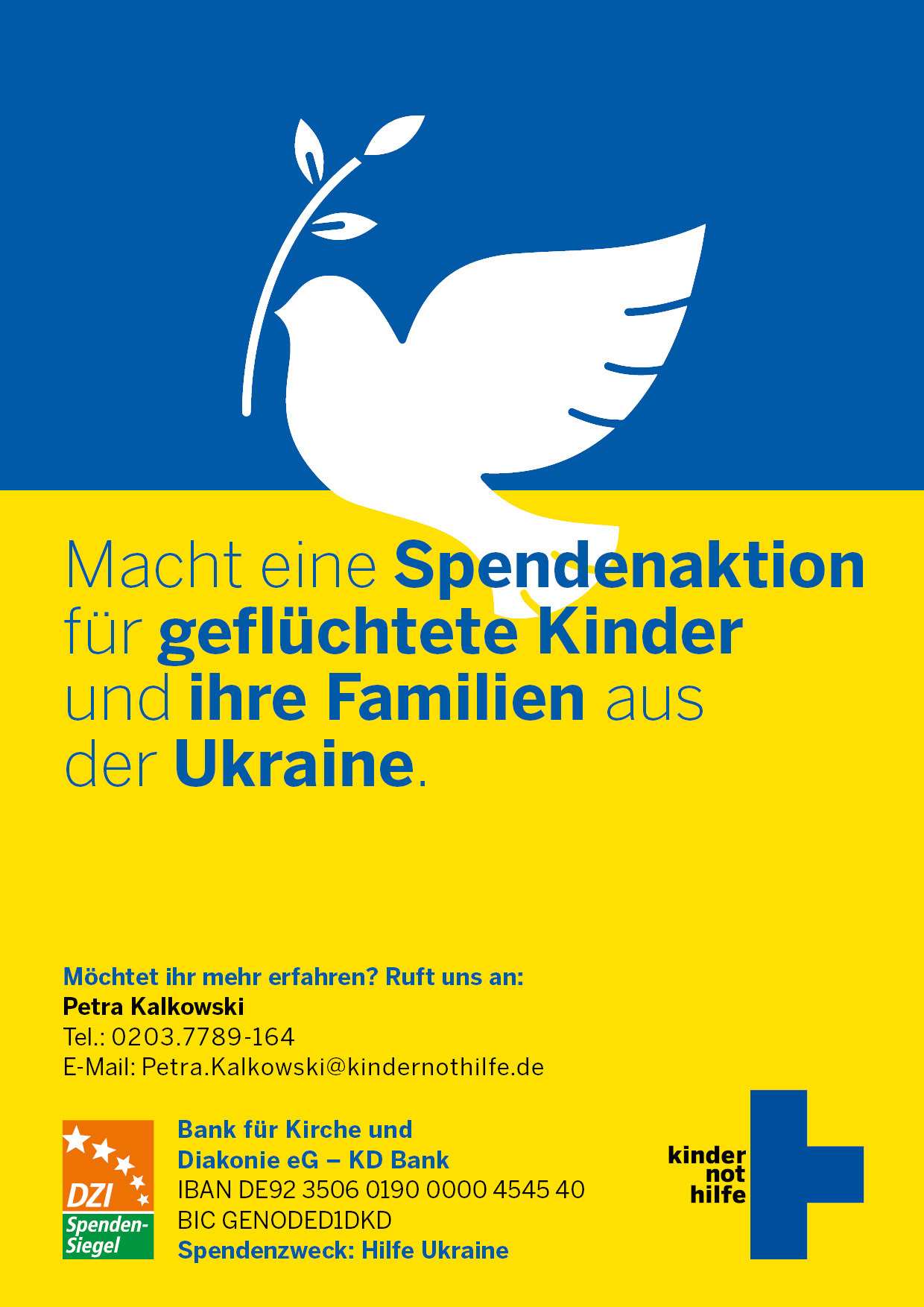 Ukraine - Poster mit Aufruf für eine Spendenaktion (Quelle: Ralf Krämer)