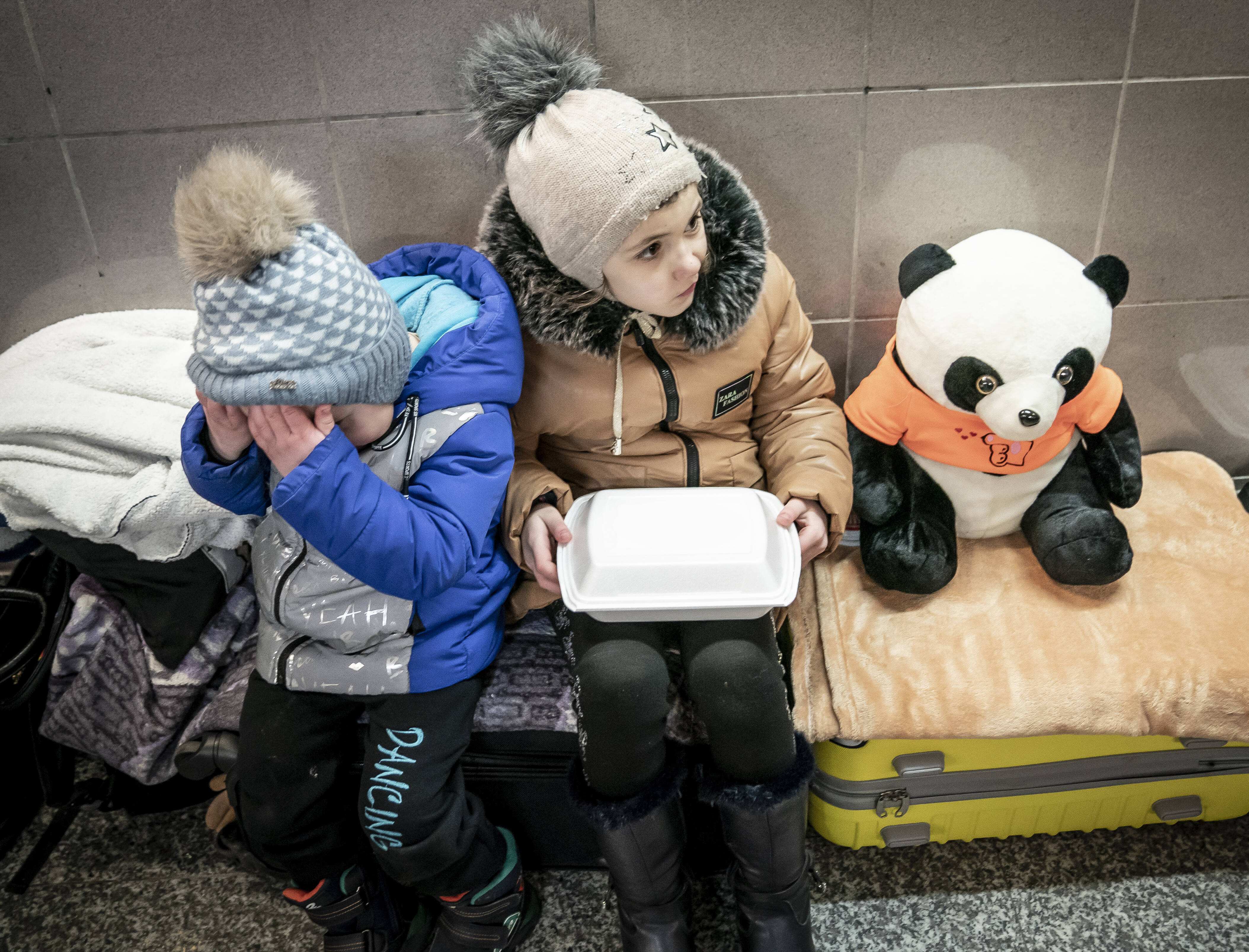 Geflüchtete Kinder aus der Ukraine (Quelle: Ritzau Scanpix Mads Claus Rasmussen/imago)