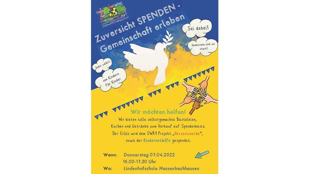 Massenbachhausen: Lindenhofschule macht Spendenaktion zugunsten Geflüchteter aus der Ukraine (Quelle: Lindenhofschule) Massenbachhausen: Lindenhofschule macht Spendenaktion zugunsten Geflüchteter aus der Ukraine (Quelle: Lindenhofschule)