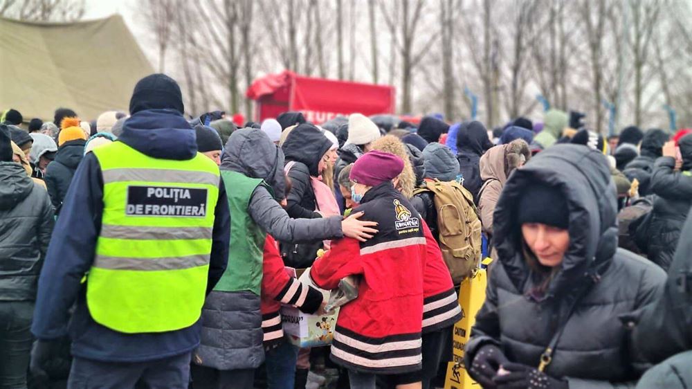 Hilfe für Geflüchtete aus der Ukraine am Grenzübergang Palance, Moldau