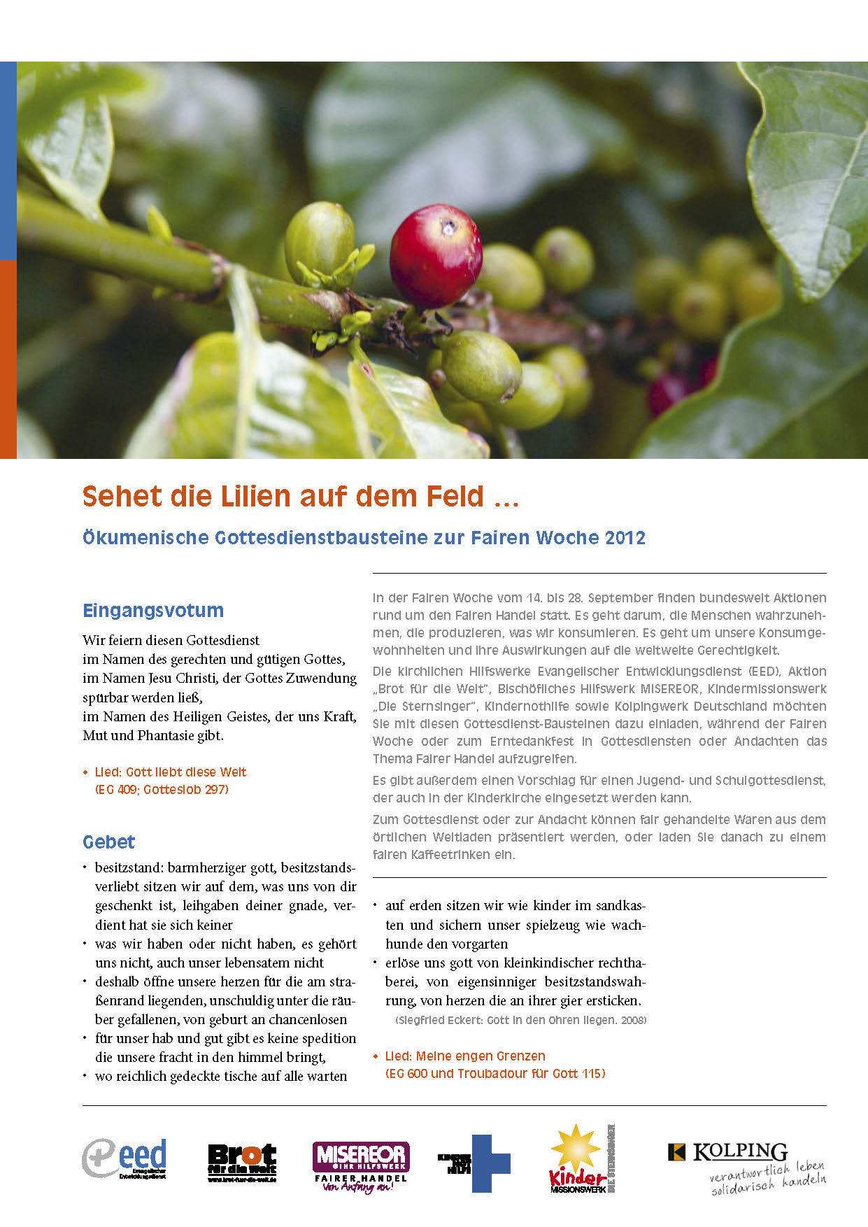 Gottesdienstbausteine Faire Woche 2012