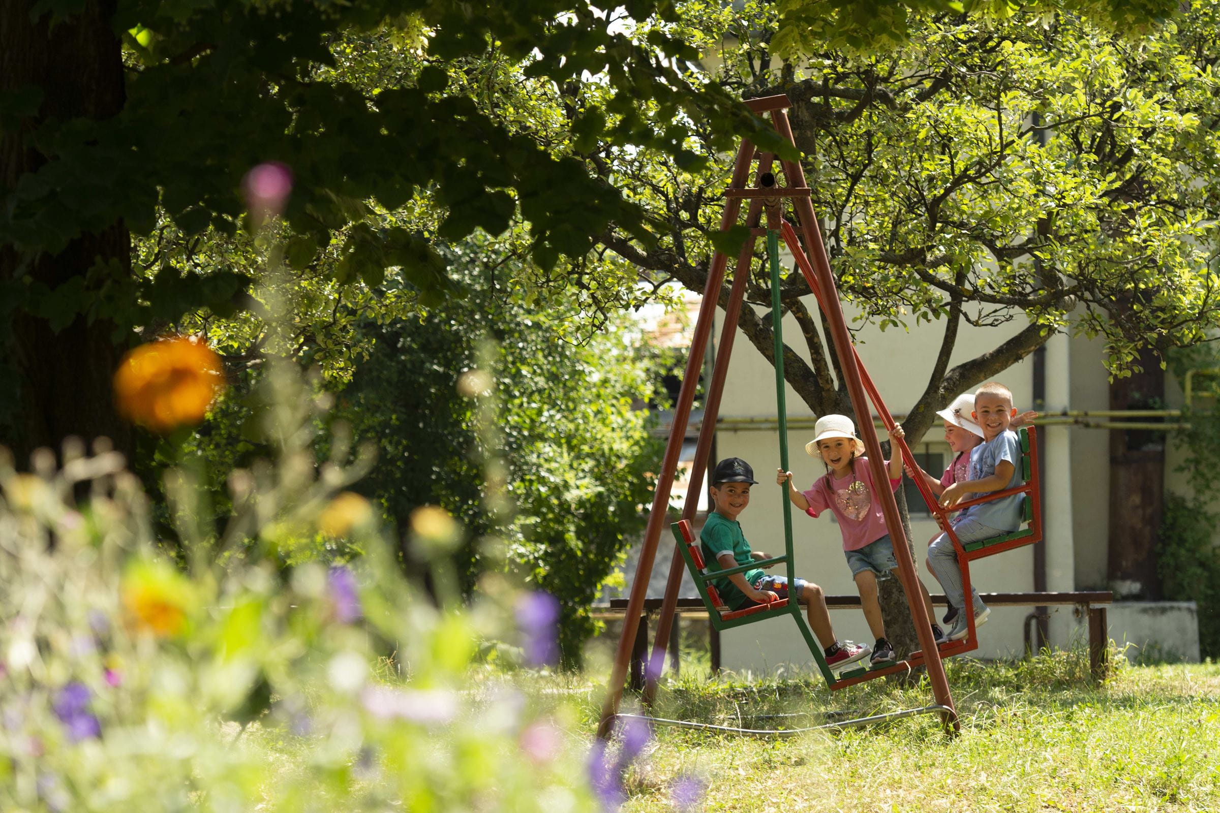 Die Kinder der Geflüchteten haben sich schnell untereinander angefreundet, Foto: Christian Nusch Die Kinder der Geflüchteten haben sich schnell untereinander angefreundet, Foto: Christian Nusch