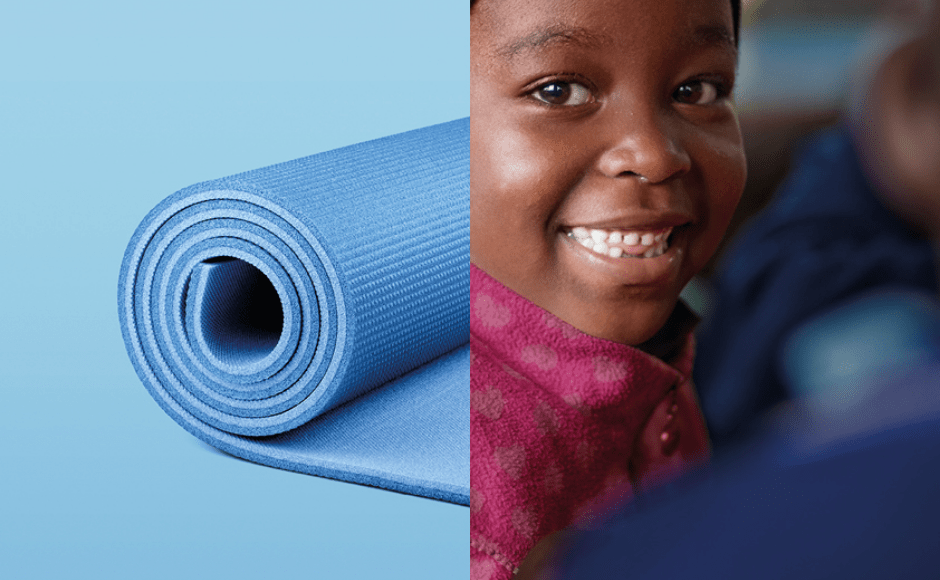 Eine Yogamatte, die leuchtet. Eine Yogamatte, die leuchtet.