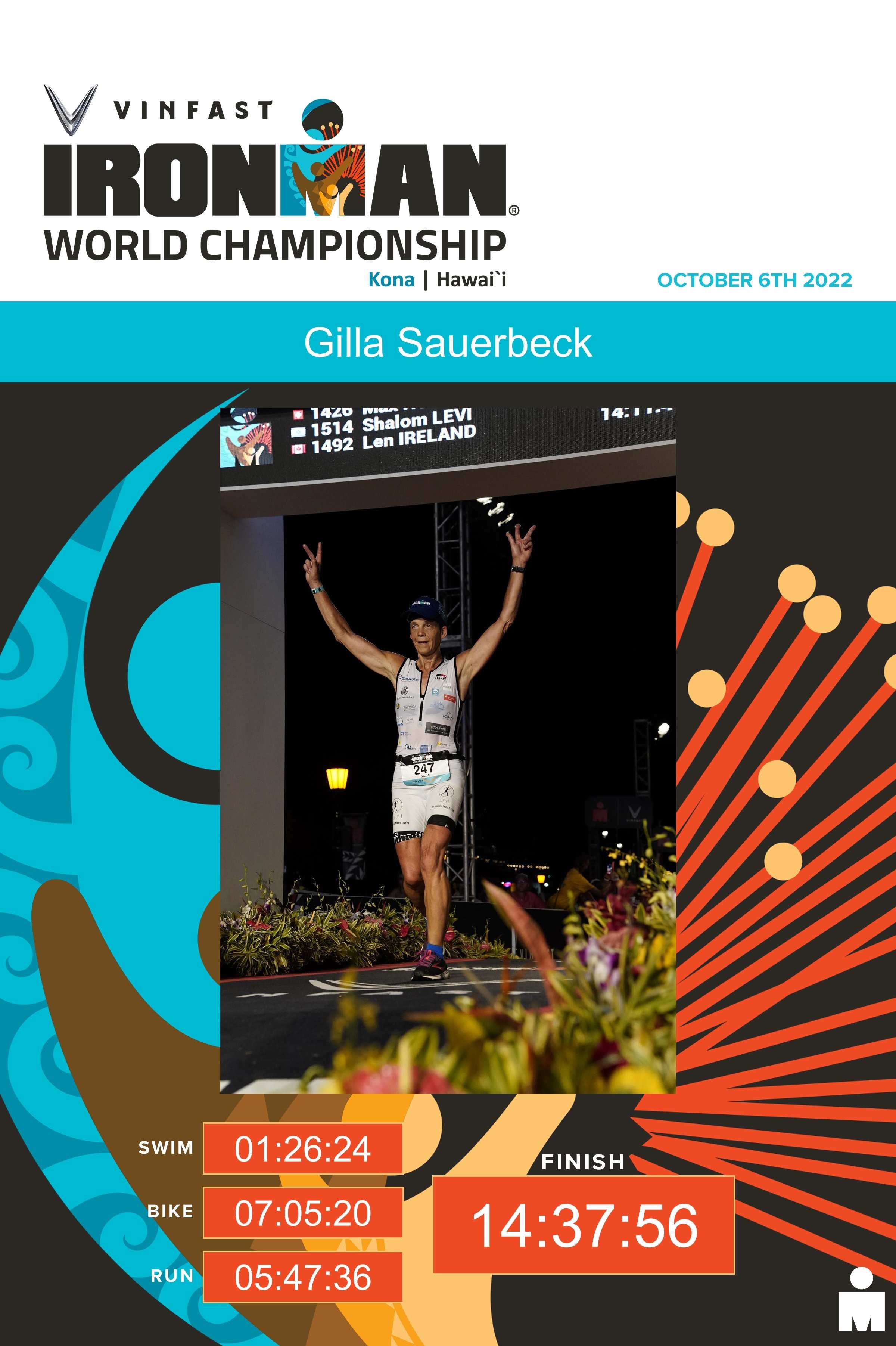Ironman 2022 auf Hawaii: Gilla Sauerbeck auf der Bühne (Quelle: privat)