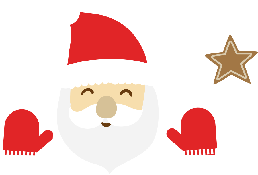 Weihnachtsmann-Figur mit Stern