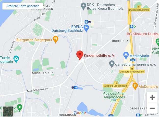 Lage der Kindernothilfe (Screenshot Google Maps) Lage der Kindernothilfe (Screenshot Google Maps)
