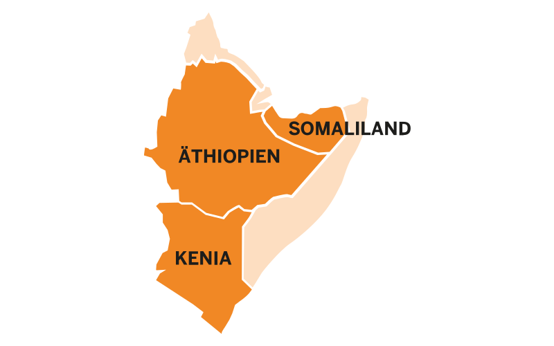 Karte Horn von Afrika (Quelle: Kindernothilfe)