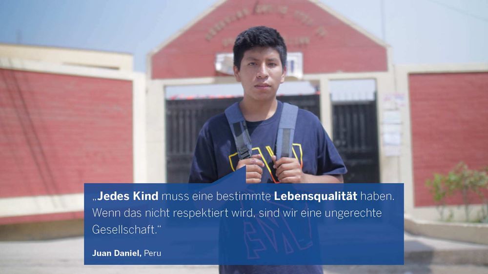 Partizipation: Statement von Juan Daniel (Quelle: Kindernothilfe) Partizipation: Statement von Juan Daniel (Quelle: Kindernothilfe)
