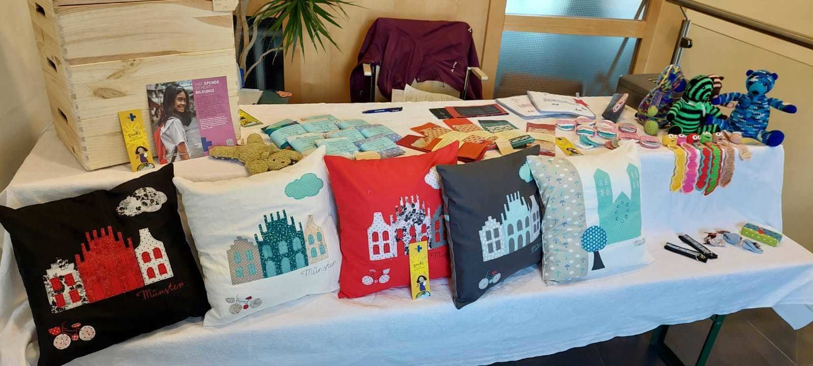 Selbst gemachte Kissen mit Motiven aus Münster (Quelle: privat)