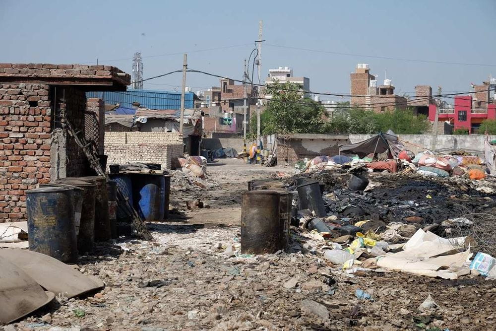 Ein Slum neben der Müllkippe in Delhi (Quelle: privat)