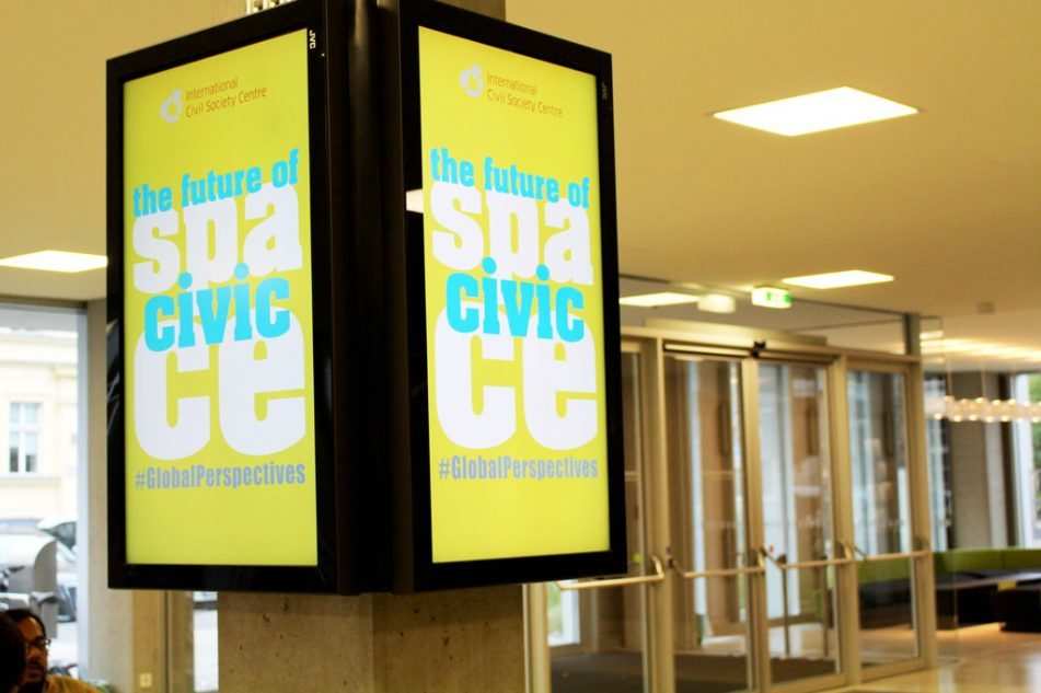 Plakat zur Konferenz „The Future of Civic Space“ in Berlin (Quelle: Kindernothilfe) Plakat zur Konferenz „The Future of Civic Space“ in Berlin (Quelle: Kindernothilfe)