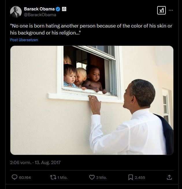 Tweet Barack Obama (Quelle: Twitter / X) Tweet Barack Obama (Quelle: Twitter / X)