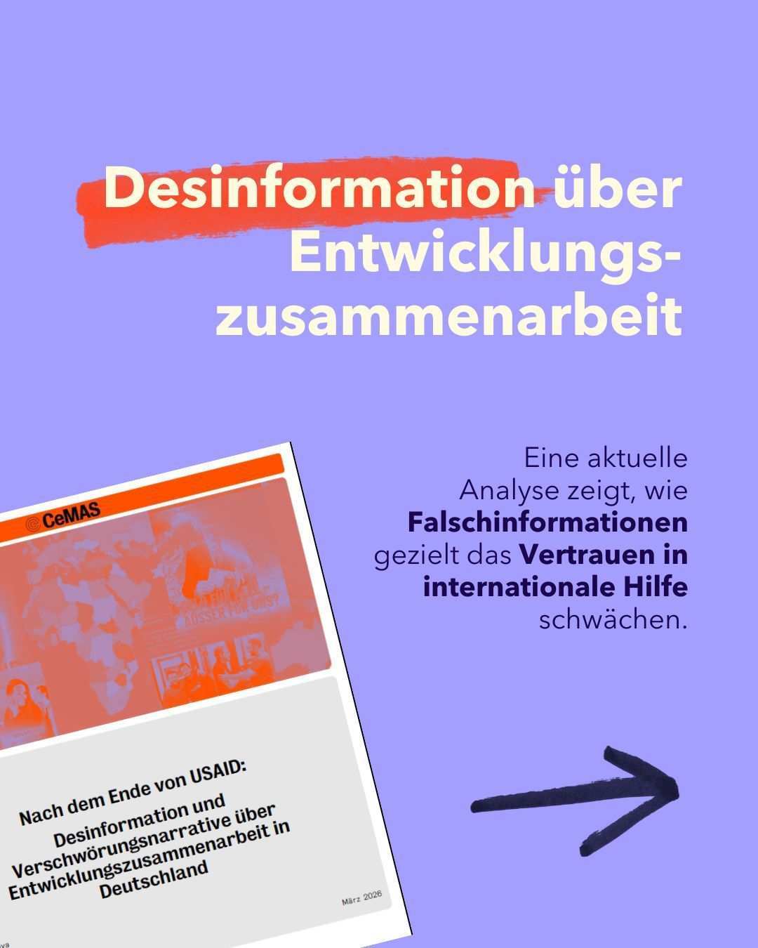 Collab-Post mit TDH: Studie zur Desinformation über Entwicklungszusammenarbeit (Quelle: TDH)