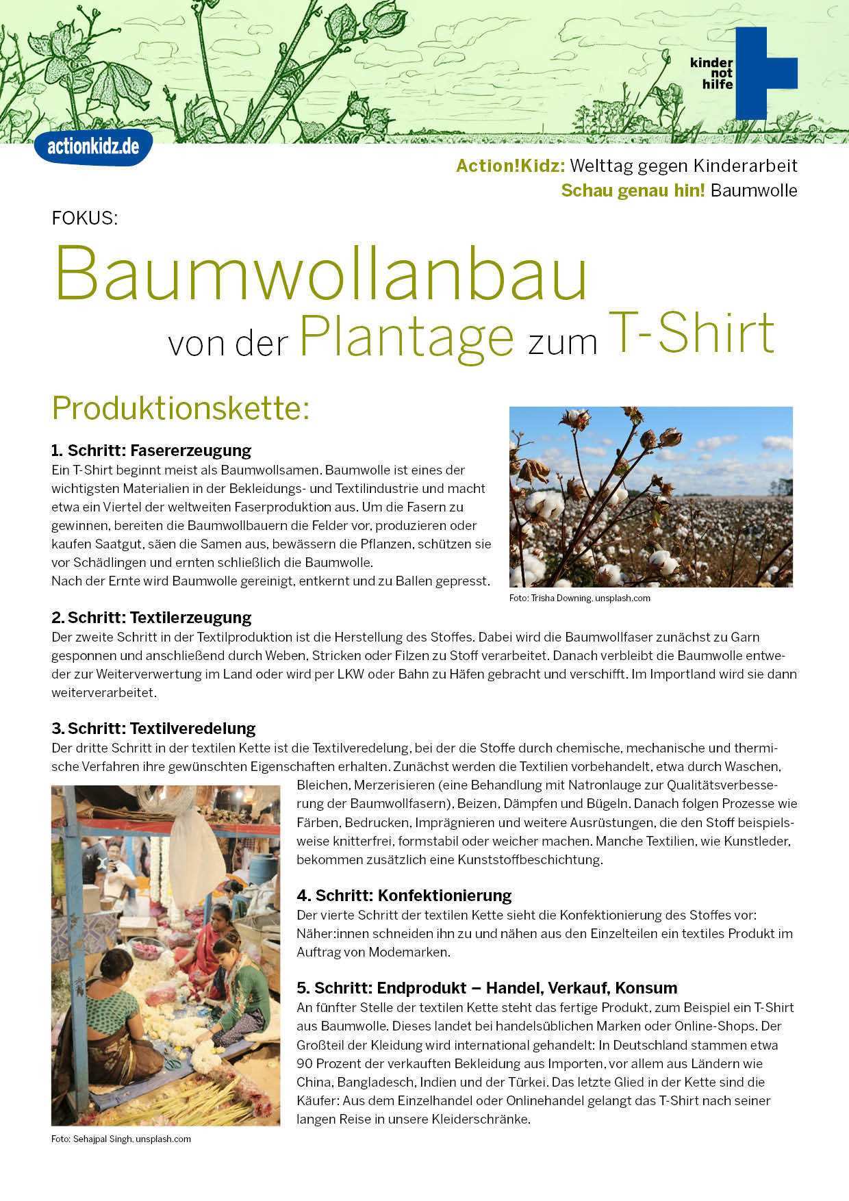 Titelbild: Basisinformationen zur Baumwollindustrie