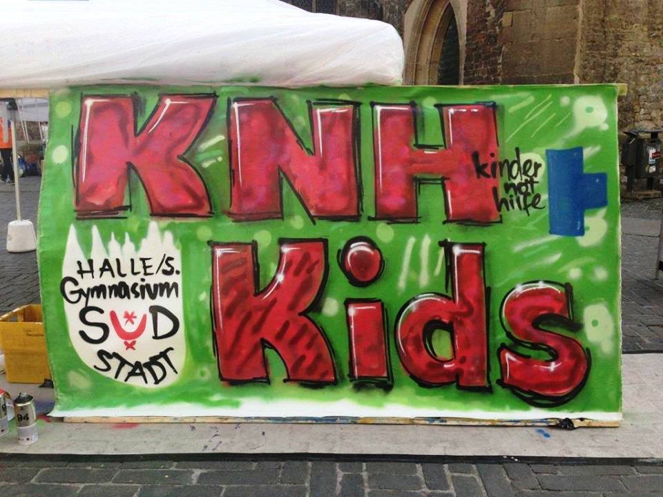 Graffiti von Schüler*innen des Südstadtgymnasiums Halle "KNH-Kids"