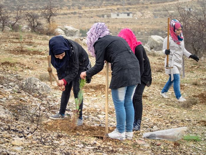 Mädchen pflanzen einen Baum. (Quelle: Steven Davies) Mädchen pflanzen einen Baum. (Quelle: Steven Davies)
