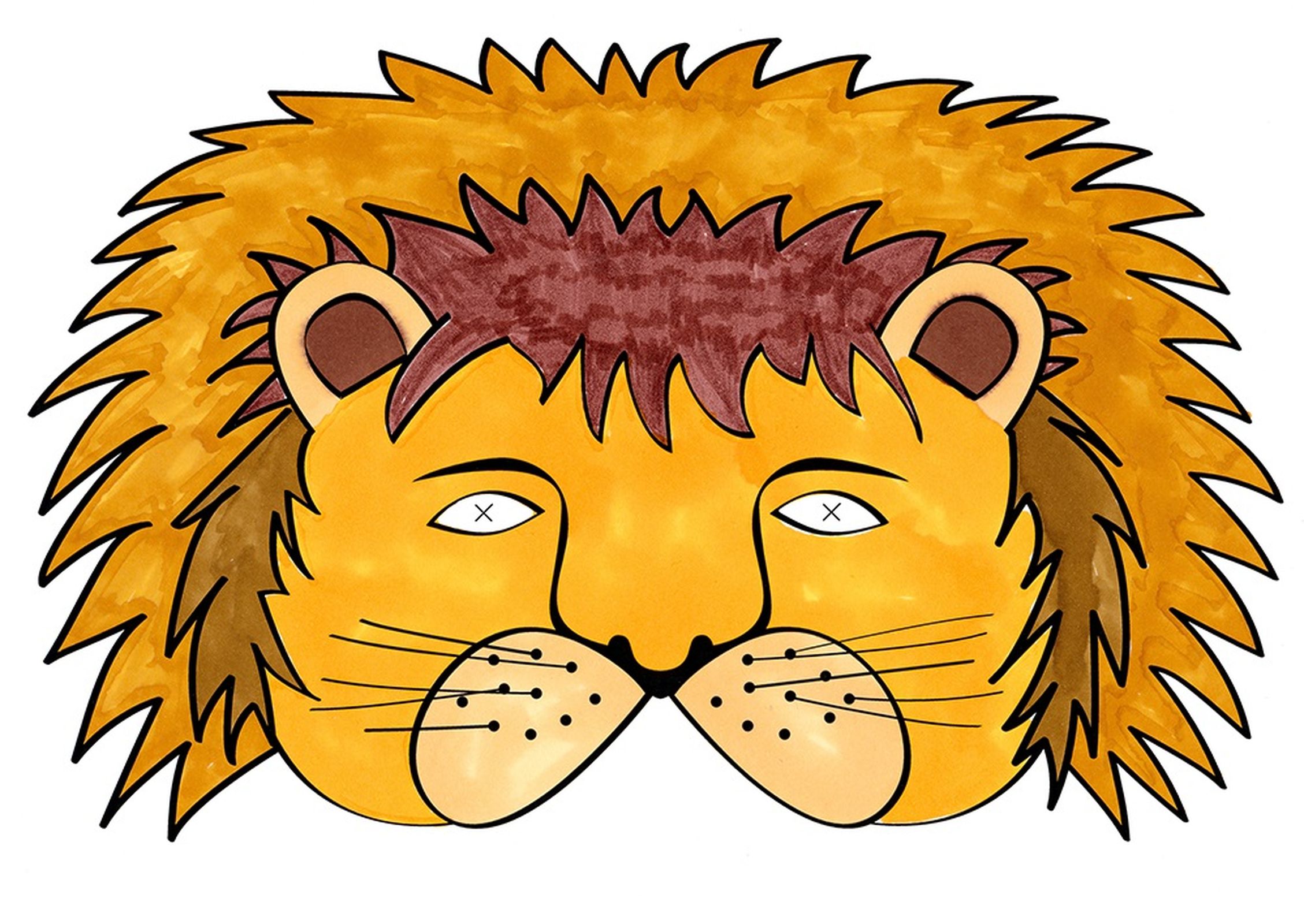 Selbst gebastelte Löwenmaske (Quelle: Kindernothilfe)
