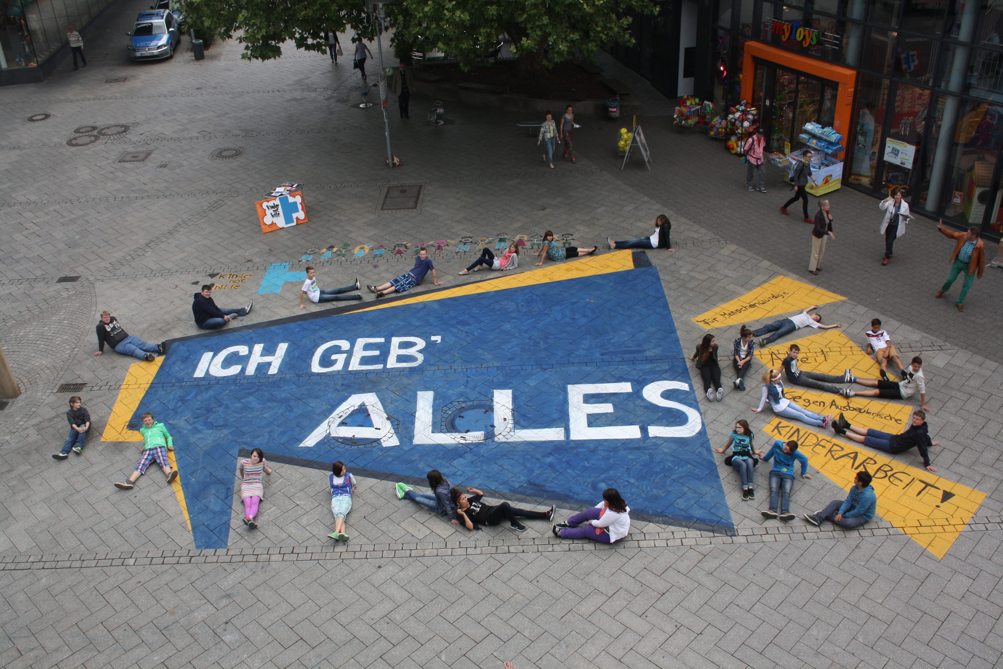 Malaktion von Schülern in Burbach