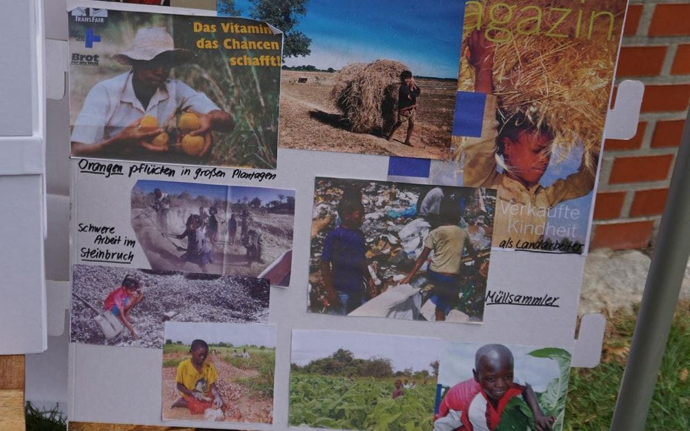 Reportage "Ein Dorf in Kindernothilfe-Hand"; Foto einer Collage zum Thema Kinderarbeit  (Quelle: Ralf Krämer / Kindernothilfe)