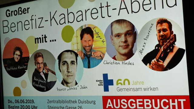Plakat des Benefiz-Kabaretts in Duisburg