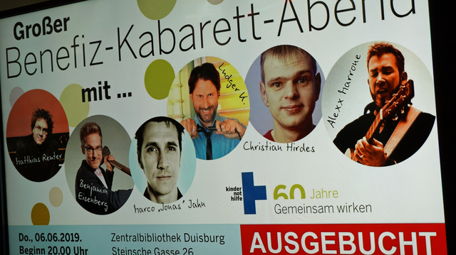 Plakat des Benefiz-Kabaretts in Duisburg Plakat des Benefiz-Kabaretts in Duisburg