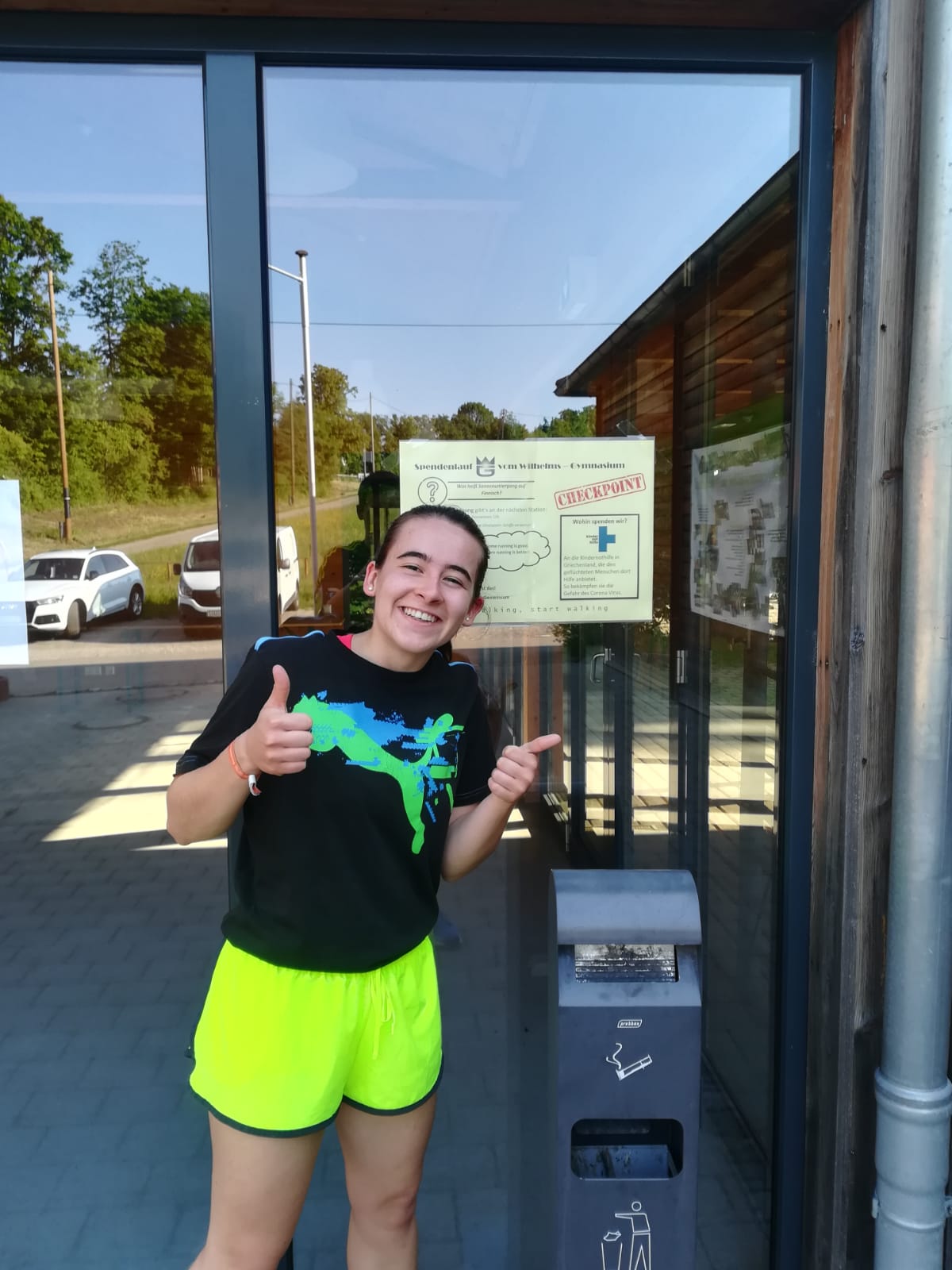 Läuferin vor dem Sponsorenlauf in Stuttgart